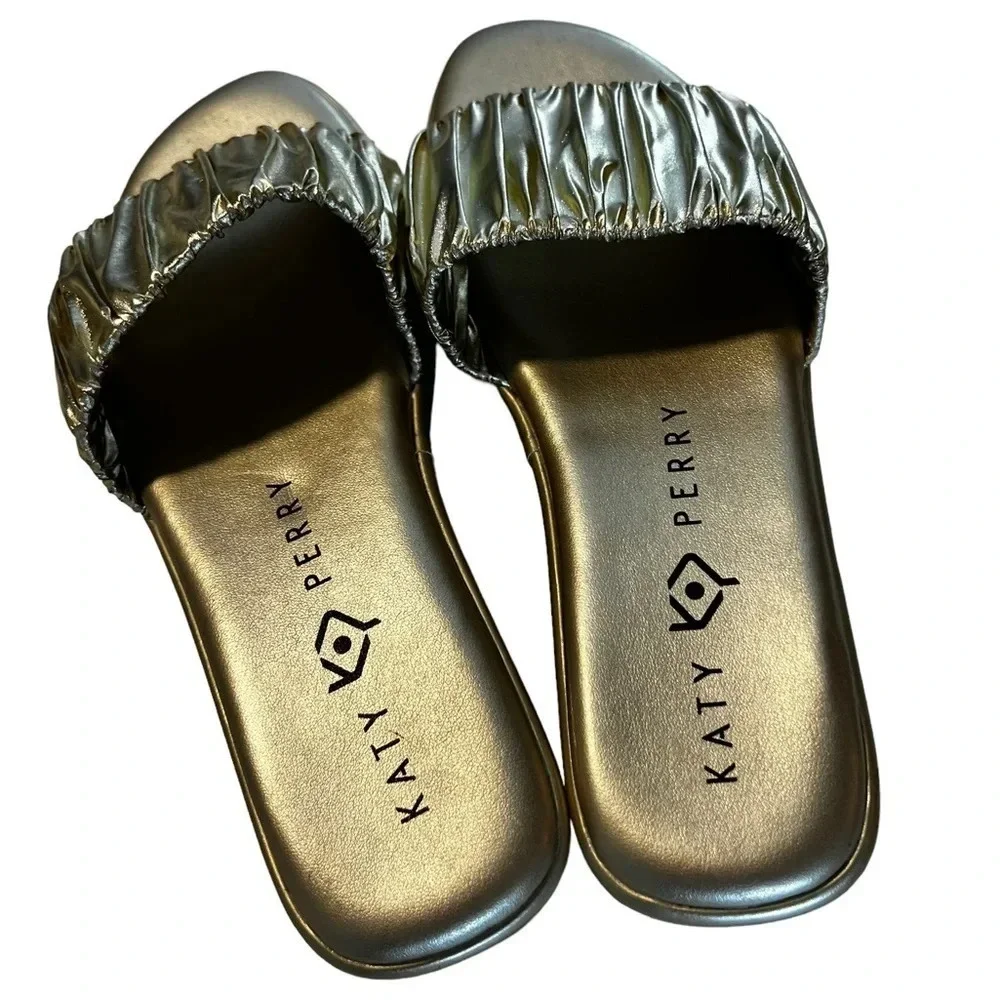 Katy Perry • The Lizzie Metallic Foil Gold Slides